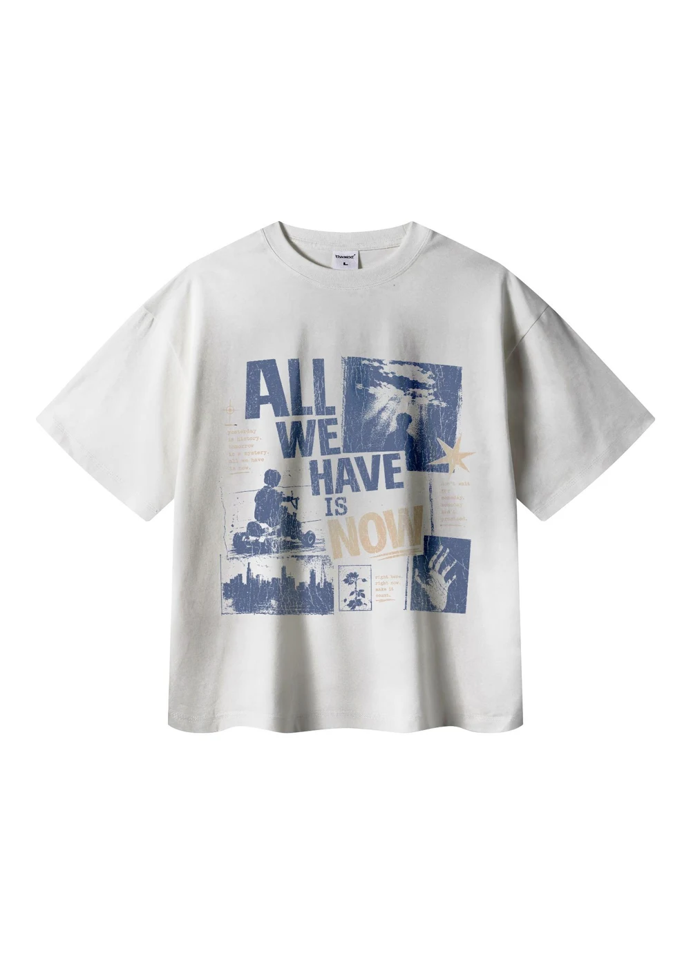 All we have is now tee in White, flat lay